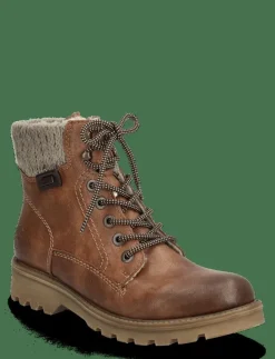 Kvinnor Rieker Varmfodrade Stövlar|73220 - Platta ankelboots
