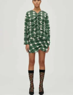 Kvinnor STINE GOYA Kjolar|2429 Checkered Cady, Asymmetric Gat - Korta kjolar
