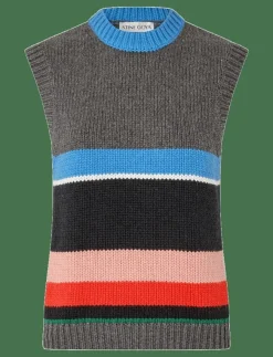 STINE GOYA 2421 Chunky Cotton Wool, Crewneck V - Stickade västar|Kvinnor Västar