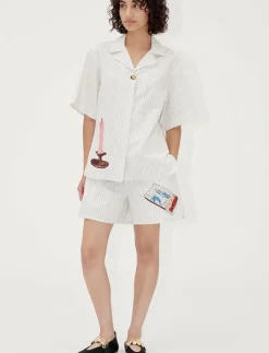 STINE GOYA 2339 Crisp Stripe Shirting, Elastic - Casual shorts|Kvinnor Shorts