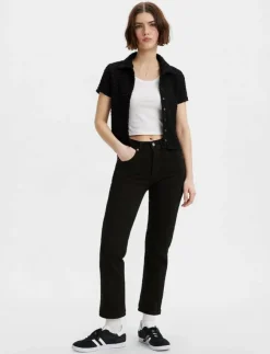 Levi's® 501 CROP BLACK SPROUT - Straight jeans|Kvinnor Kläder|Denimkläder