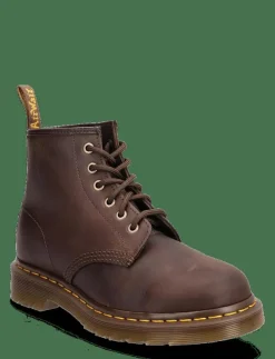 Kvinnor Dr. Martens Boots|101 Crazy Horse - Platta ankelboots