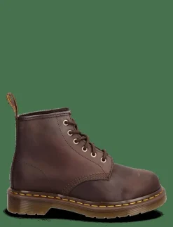 Kvinnor Dr. Martens Boots|101 Crazy Horse - Platta ankelboots