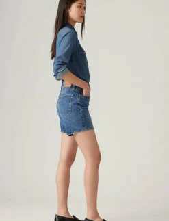 Kvinnor Levi's® Shorts|501 MID THIGH SHORT BLUE BEAUT - Jeansshorts