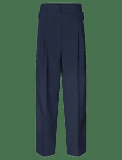 Kvinnor STINE GOYA Byxor|2435 Pinstripe Tailoring, Belted Ta - Kostymbyxor