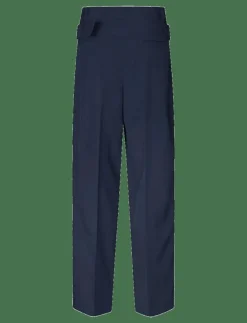 Kvinnor STINE GOYA Byxor|2435 Pinstripe Tailoring, Belted Ta - Kostymbyxor