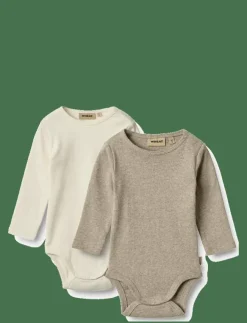 Barn Wheat Flerpack|Bodies|2 Rib Body L/S Spencer - Långärmad body