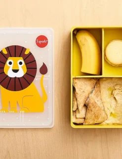 Barn 3 Sprouts Lunchlådor|Silicone Bento Food Box, Lion/ - Lunchlådor