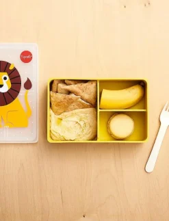 Barn 3 Sprouts Lunchlådor|Silicone Bento Food Box, Lion/ - Lunchlådor
