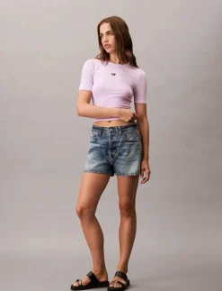 Kvinnor Calvin Klein Jeans T-Shirts & Toppar|A- Modal Rib Tee (essential) - T-shirts
