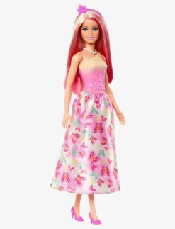 Barbie A Touch of Magic Royal Doll, Pink & Blonde Hair, Butterfly-Print Skirt - Dockor|Barn Dockor & Tillbehör