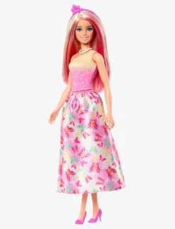 Barbie A Touch of Magic Royal Doll, Pink & Blonde Hair, Butterfly-Print Skirt - Dockor|Barn Dockor & Tillbehör