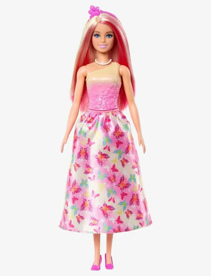Barbie A Touch of Magic Royal Doll, Pink & Blonde Hair, Butterfly-Print Skirt - Dockor|Barn Dockor & Tillbehör
