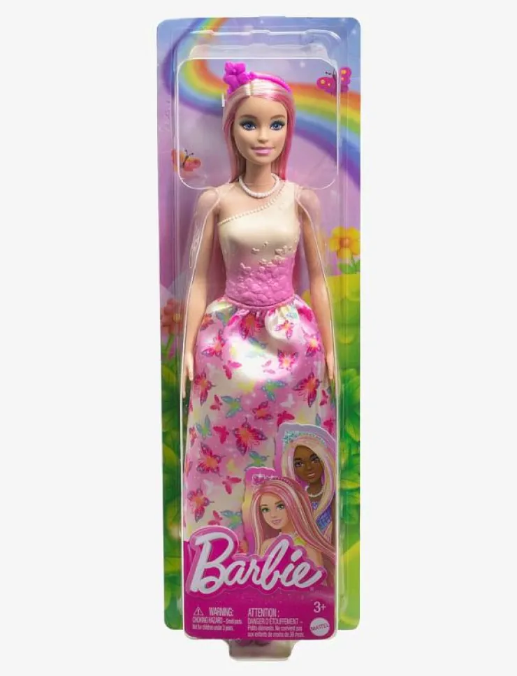 Barbie A Touch of Magic Royal Doll, Pink & Blonde Hair, Butterfly-Print Skirt - Dockor|Barn Dockor & Tillbehör