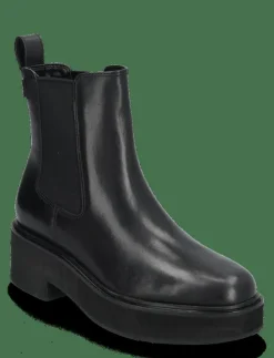 Kvinnor Lauren Ralph Lauren Boots|Adrianna Burnished Leather Bootie - Stövlar