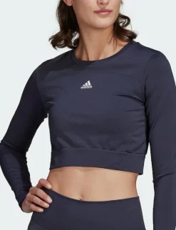Kvinnor adidas Performance Toppar & T-Shirts|AEROKNIT Seamless Fitted Cropped Tee W - Crop tops