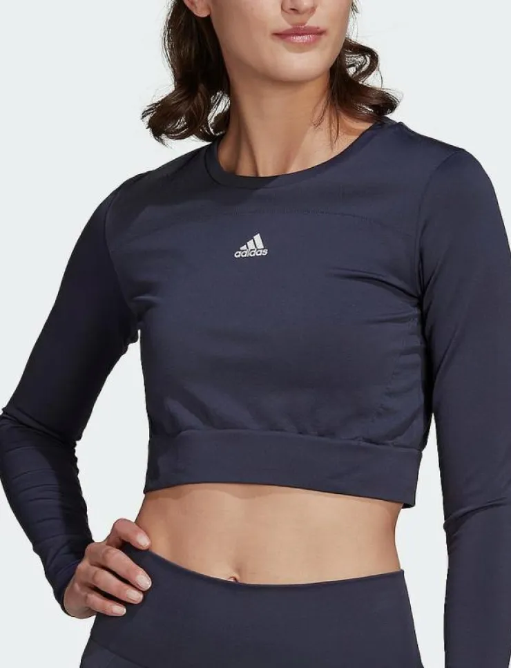 Kvinnor adidas Performance Toppar & T-Shirts|AEROKNIT Seamless Fitted Cropped Tee W - Crop tops