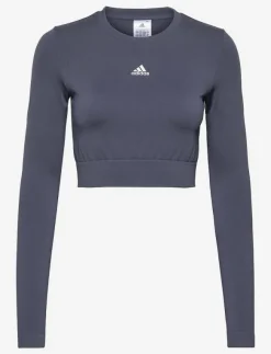 Kvinnor adidas Performance Toppar & T-Shirts|AEROKNIT Seamless Fitted Cropped Tee W - Crop tops
