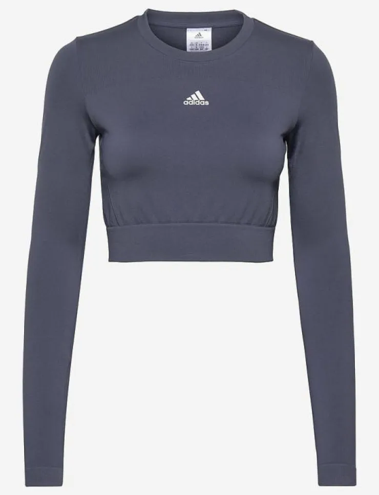 Kvinnor adidas Performance Toppar & T-Shirts|AEROKNIT Seamless Fitted Cropped Tee W - Crop tops
