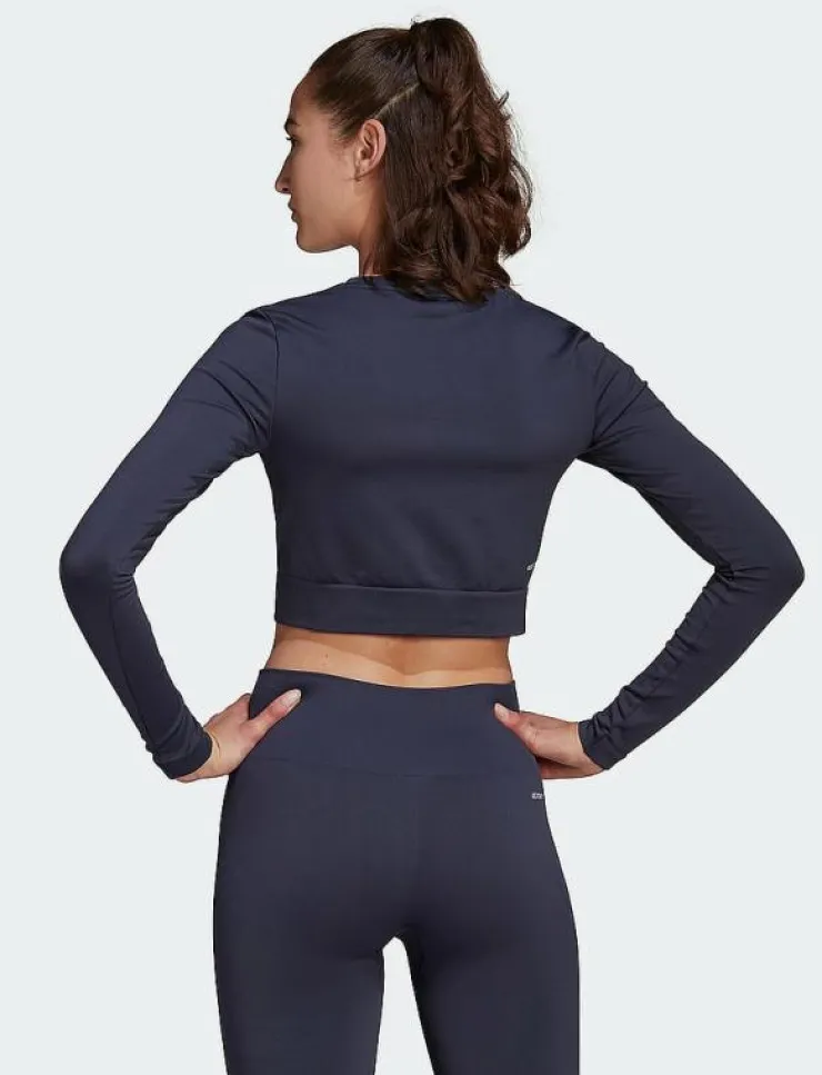 Kvinnor adidas Performance Toppar & T-Shirts|AEROKNIT Seamless Fitted Cropped Tee W - Crop tops