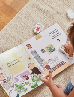 Barbo Toys Alfons Åberg - Book with 4 wooden figures - (DK) - Læs og Lær - Pedagogisk barnbok|Barn Barnböcker
