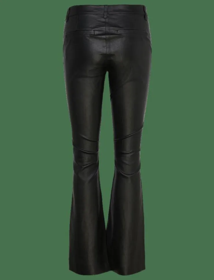 Kvinnor DEPECHE Byxor|AllisonDEP RW Flare Leather Pants - Utsvängda byxor