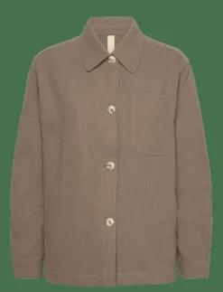 Kvinnor Brixtol Textiles Overshirts|Ally Linen Brown - Overshirts