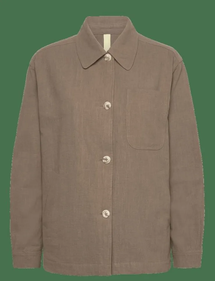 Kvinnor Brixtol Textiles Overshirts|Ally Linen Brown - Overshirts
