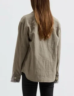 Kvinnor Brixtol Textiles Overshirts|Ally Linen Brown - Overshirts