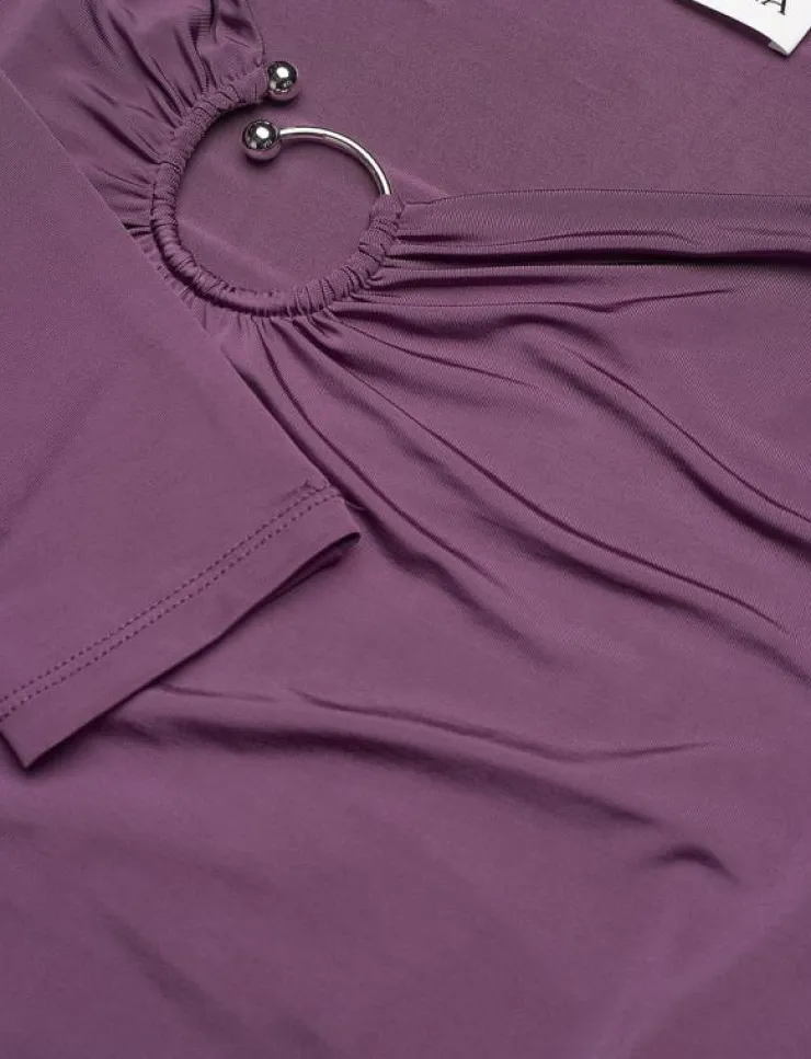 Malina Amilia ring detail jersey top - Långärmade toppar|Kvinnor T-Shirts & Toppar