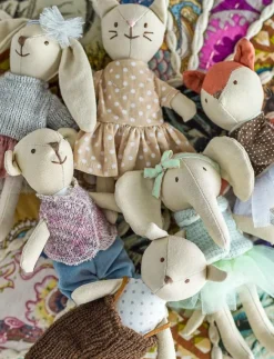 Barn Bloomingville Gosedjur|Animal friends Doll, Rose, Cotton Set of 6 - Mjukisdjur