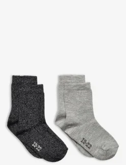 Minymo Ankle sock w. lurex (2-pack) - Strumpor & Tights|Barn Strumpor & Tights