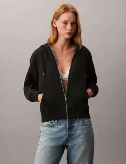 Kvinnor Calvin Klein Jeans Sweatshirts|ARCHIVE LOGO FRENCH TERRY FZ HOO - Huvtröjor