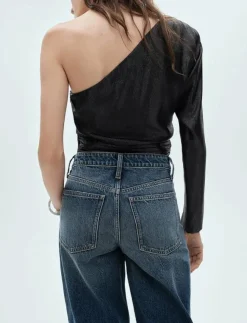 Mango Asymmetrical puff sleeve blouse - Långärmade blusar|Kvinnor Blusar & Skjortor