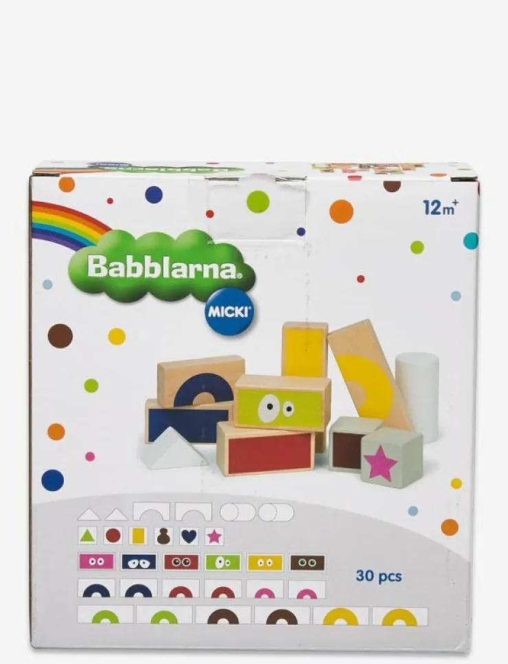 Barn Micki Leksaker Klossar & Byggsatser|BABBLARNA BYGGKLOSSAR TRÄ - Byggklossar