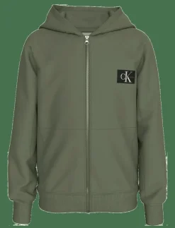 Barn Calvin Klein Överdelar|BADGE ZIP-THROUGH - Huvtröjor