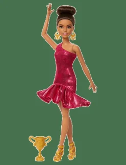Barn Barbie Dockor & Tillbehör|Ballroom Dancer Fashion Doll with Brown Styled Hair, Dancing Trophy Accessory - Dockor