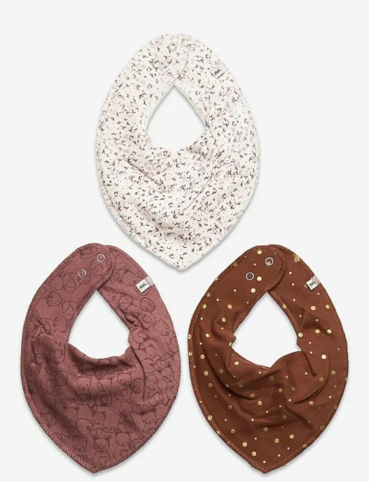 Barn Pippi Hälsa & Hygien|Bandana Bib Girl -AOP (3-pack) - Babyskötsel