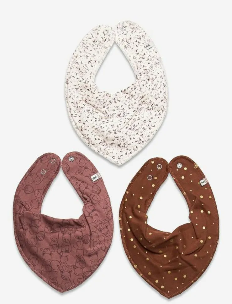 Barn Pippi Hälsa & Hygien|Bandana Bib Girl -AOP (3-pack) - Babyskötsel