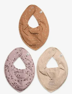 Barn Pippi Hälsa & Hygien|Bandana Bib Girl -AOP (3-pack) - Babyskötsel