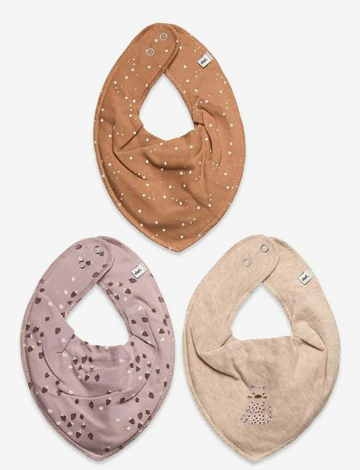 Barn Pippi Hälsa & Hygien|Bandana Bib Girl -AOP (3-pack) - Babyskötsel