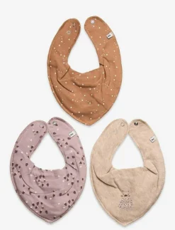 Barn Pippi Hälsa & Hygien|Bandana Bib Girl -AOP (3-pack) - Babyskötsel