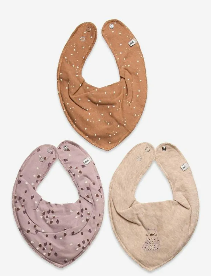 Barn Pippi Hälsa & Hygien|Bandana Bib Girl -AOP (3-pack) - Babyskötsel