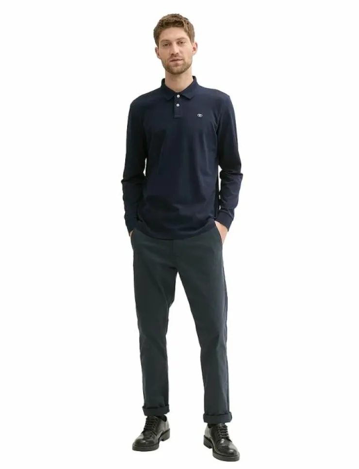 Tom Tailor basic polo with contrast - Långärmade pikéer| Pikéer