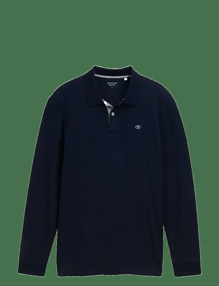 Tom Tailor basic polo with contrast - Långärmade pikéer| Pikéer