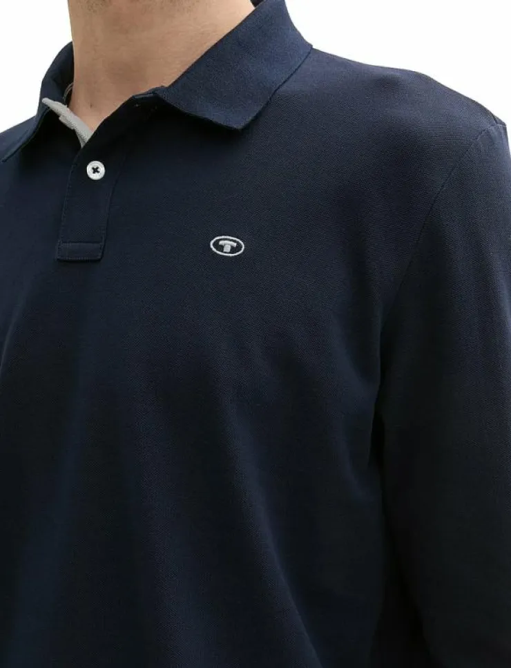 Tom Tailor basic polo with contrast - Långärmade pikéer| Pikéer