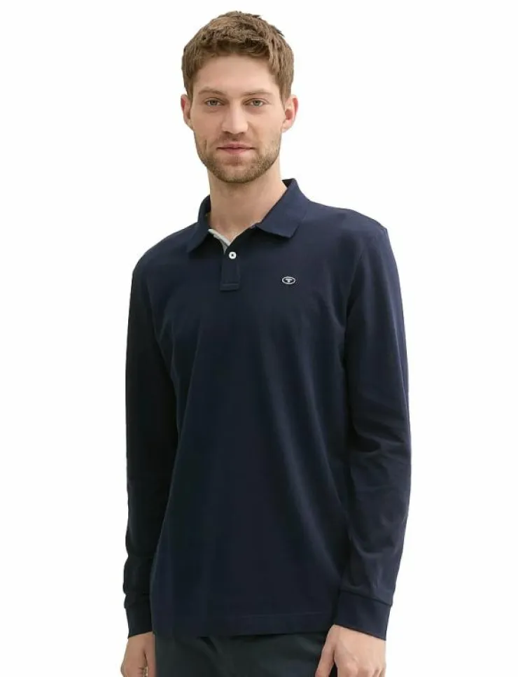 Tom Tailor basic polo with contrast - Långärmade pikéer| Pikéer
