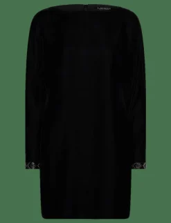 Kvinnor Lauren Ralph Lauren Klänningar|Beaded-Trim Velvet Cocktail Dress - Korta klänningar