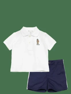 Ralph Lauren Baby Bear Cotton Polo Shirt & Chino Short Set - Set med kortärmad t-shirt|Barn Set