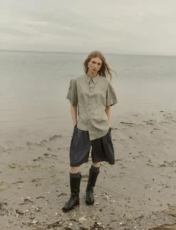 Kvinnor BECH Shorts|Pleated Shorts - Bermudashorts